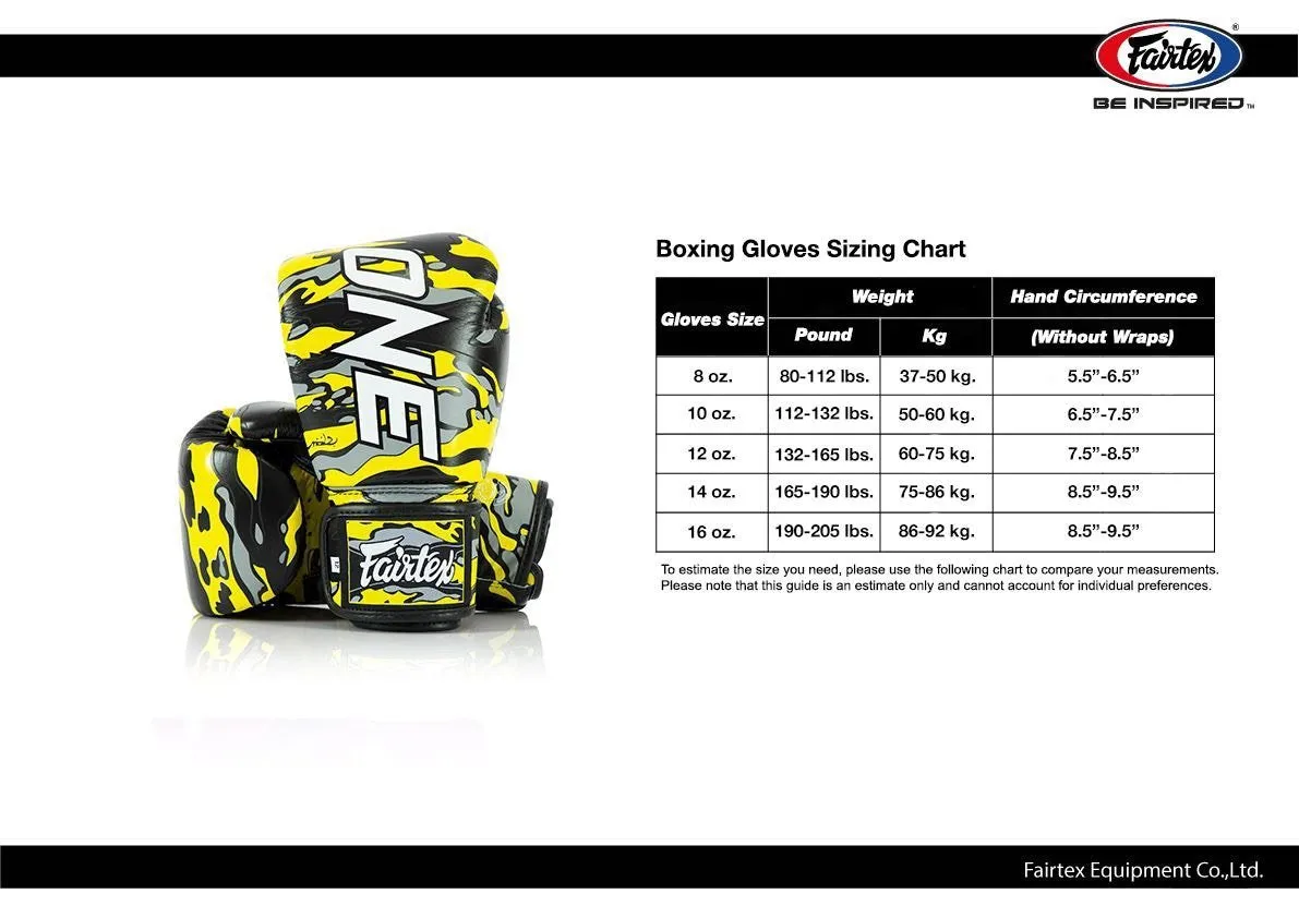 泰拳拳套 Thai Boxing Gloves : Fairtex  BGV-Premium Camouflage Yellow